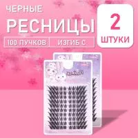 Ресницы черные 100 пучков 07 2 шт