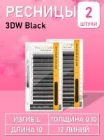Ресницы Пучки Nagaraku 3DW Black L 0.10 10 2шт