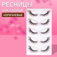 Коричневые накладные ресницы TZong 03