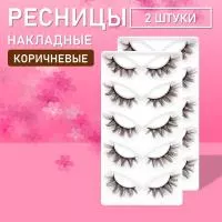 Коричневые накладные ресницы Zong 11  2 шт