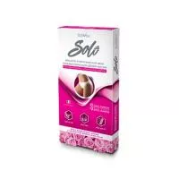 Восковые полоски ITALWAX Solo с ароматом Дамасской розы (для деликатных зон) уп. 12 шт. + салфетки