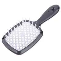 Щетка для волос SuperBrush Plus Patent Black, 11 рядов 205х85мм (02 Черно-белая)