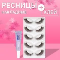 Ресницы накладные коричневые zong-05 с клеем