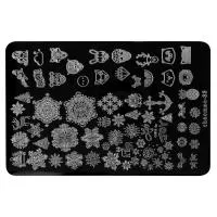 Трафарет для стемпинга металлический, 9,5x14,5см IRISK NEW (038 Chaomao 33 Зима)