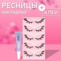 Ресницы накладные черные qlf04 с клеем
