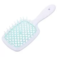 Щетка для волос SuperBrush Plus Patent White , 11 рядов 205х85мм (05 Бело-бирюзовая)