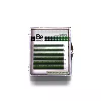 Двухтоновые ресницы Be Perfect (Би Перфект) зеленые, миксы 6 линий