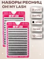 Ресницы накладные черные OH! MY LASH пучки "Doll Fix" 12 линий, 2 шт