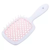 Щетка для волос SuperBrush Plus Patent White , 11 рядов 205х85мм (03 Бело-розовая)
