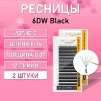 Nagaraku 6DW Black C 0.07 8-14 Ресницы 2 шт