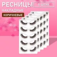 Коричневые накладные ресницы Zong 12  5 шт