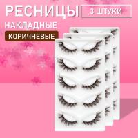 Коричневые накладные ресницы Zong 13  3 шт