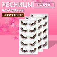 Коричневые накладные ресницы Zong 18  3 шт