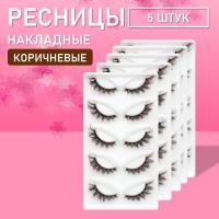 Коричневые накладные ресницы Zong 13  5 шт