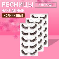 Коричневые накладные ресницы Zong 17  3 шт