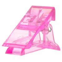 Зажим-прищепка пластиковая для фиксации верхних форм, 1шт (02 Прозрачно-розовая) Irisk