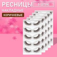 Ресницы накладные коричневые zong-04 5 шт