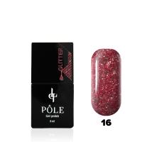 Гель-лак POLE - Glitter №16 - лиловый снег (8 мл.)